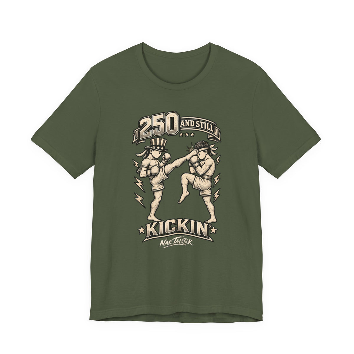 USA 250th Anniversary Muay Thai T-Shirt — “250 and Still Kickin’” | Nak Talok™